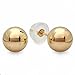 10k Yellow Gold Ball 5mm Stud Earrings with Silicone covered Gold Pushbacks