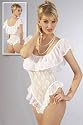 Carmen String Body mit Spitze wei&szlig;