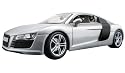 2008 Audi R8 diecast model car 1:18 scale die cast by Maisto - Light Blue Metallic 36143