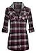 Women's Button Up Long Sleeve Cotton Plaid Flannel Shirt with Hoodie