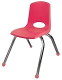16 Red Bucket Seat Chair with Ball Glides and Chrome Legs