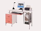 Mad Tech 30x23x52 Pink & White Mdf Panel & Steel Frame Computer Office Desk ....