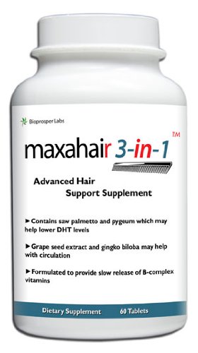Maxahair 3-in-1 Dht-blocking, Nutrient Providing, Circulation Improving Hair Loss Supplement
