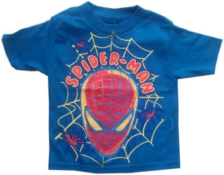 SPIDERMAN - Face In Web - Blue Toddler T-shirt - size Small (2T)