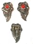 Antique Estate Jewelry - Antique Victorian Genuine Coral Dress Clip Set