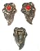 Antique Estate Jewelry - Victorian Genuine Coral Dress Clip Set - Free Shipping