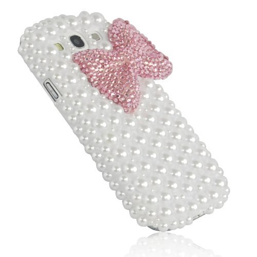 New 3D Pink Bowknot Bow Decorate full Pearls Case Hard White for Samsung Galaxy S3 III I9300 New 3D Pink Bowknot Bow Decorate full Pearls Case Hard White for Samsung Galaxy S3 III I9300