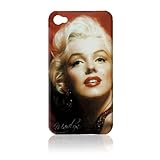 Marilyn Monroe Snap-On Carrying Case for iPhone 4 (Red with a Picture Of Ma ....