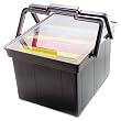 Advantus Products - Advantus - Companion Portable File Storage Box, Legal/Letter, Plastic, Black - Sold As 1 Each - Industrial grade plastic portable file holder with see-through, hinged lid. - Use file alone or set inside Heavy-Duty File Shuttle II, sold separately, for easy mobility. - Includes easy lift handles and built-in tracks for letter or legal size hanging file folders (not included). - Holds up to 40 lbs. -