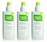 Cleanwell Natural Hand Sanitzer, 6-Ounce Spray Bottles (Pack of 3)