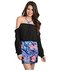 Chiffon/Polyester/Rayon Elasticized   Waistline Short Sleeves Cocktail Colorblocking Fitted Round Neck Two-Toned Club Dress/Evening Dress/Mini Dress 