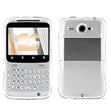 Premium Clear Shield Hard Case Cover + Atom LED Keychain Light for HTC Stat ....