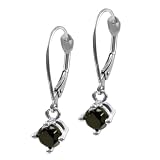 14k White or Yellow Gold Black Diamond Dangle Earrings (1 cttw)