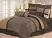 10 Pcs Micro Suede Modern Style Comforter+Sheet Set Bed In A Bag Brown Queen