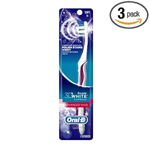 Oral-B Pulsar 3D White Advanced Vivid Toothbrush Soft 35 Vibrating Bristles, Color may Vary, (Pack of 3) Oral-B Pulsar 3D White Advanced Vivid Toothbrush Soft 35 Vibrating Bristles, Color may Vary, (Pack of 3)