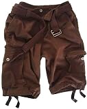 Produkt-Bild: Cargo Vintage Short - maskuline Outdoor Cargohose f&uuml;r M&auml;nner + incl. G&uuml;rtel - brown
