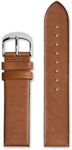 HyperGrand Classic 20MM Honey Brown Leather Watch Strap w/ Silver Buckle