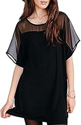 Sexy Short Off the Shoulder Puff Sleeves Chiffon Round Neck  Dress