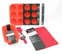 Assorted RED Silicone / Silicon Bakeware Set 4 Pieces (PINKWEBSHOP) (Muffin Pan, Loaf Pan, Spatula & Baking Mat)