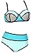 Women's Plus Colorful High Waisted Diving Suit Neoprene Push up Bikini Swimsuit
