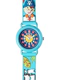Baby Watch - Montre enfant - Garcon - Zip Pirates - La montre pedagogique - Plastique gomme bleu avec dessins 3D - Avec methode d'apprentissage