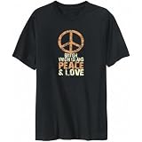 T-Shirt Mens Black  British Virgin Island PEACE AND LOVE  Countries