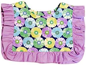 PURPLE/TURQUOISE FLORAL DRIBBLE BIB WITH RUFFLE - WOMEN