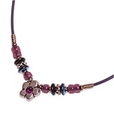 Purple Flower Charm Girls Pendant Necklace