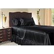Luxury Full Size Satin Flat Sheet - Black