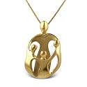 Loving Family Vermeil Pendant - Mother and Three Children