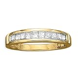 Gold Plated Sterling Silver 1/2 ct. Square Shaped Cubic Zirconia Wedding Band