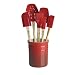 Le Creuset 7-Piece Spatula Set with Crock, Red