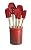 Le Creuset 7-Piece Spatula Set with Crock, Red