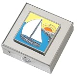 Sailboat Small Pill Box - Polished w/Mirror