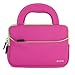 Evecase Pink Ultra-Thin Multi-Angle Stand Slim Smart Leather Case W/ Handle Bag for Tabeo e2 8 inch Kids Tablet