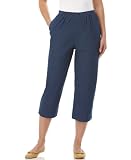Alfred Dunner Petite Pants, Elastic Waist Denim Capri