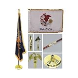 Illinois 3ft x 5ft Flag Flagpole Base and Tassel