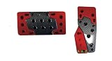 Universal Fit JDM Type R Racing Pedal Cover with Carbon Fiber Print Insert - Auto Transmission Red