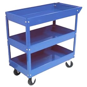 TC-301A 3-Tray Rolling Metal Tool Cart, Blue by Excel
