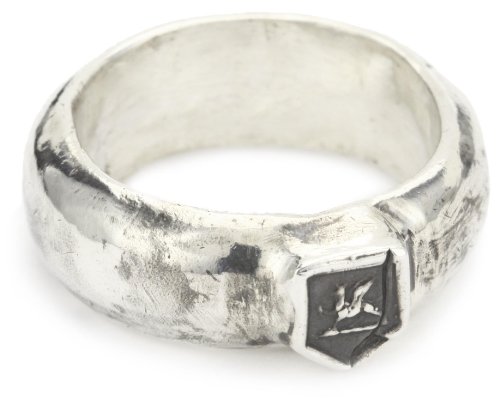 Pyrrha Wax Seals Mens Small Gryphon Sterling Silver Band Ring, Size 9