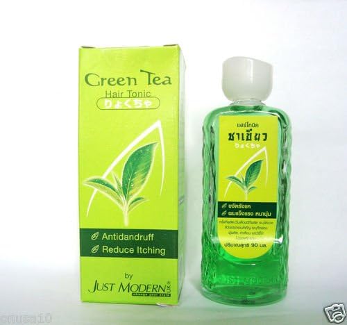 Just Modern Green Tea Hair Tonic Antidandruff Reduce Itching 90ml./3fl.oz. Product of Thailand