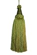 Sugared Fruit Green and Ochre Beaded Tassel Christmas Ornament 8"
