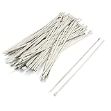 uxcell PVC屋根付きケーブルタイ　PVCカバー　セルフロックケーブルタイ　ワイヤーストラップ　ステンレス鋼　100個　300mmの長さ