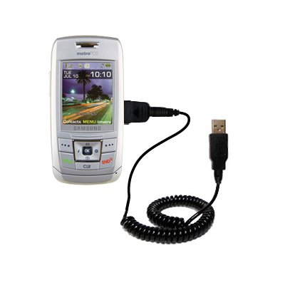 Coiled Power Hot Sync and Charge USB Data Cable w/ Tip Exchange for the Samsung SCH-R400 - Gomadic Brand