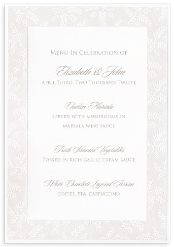wedding menu cards