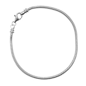 Sterling Silver Charm Bracelet For Pandora Beads 7.5 Inch Screw End Lobster Clasp