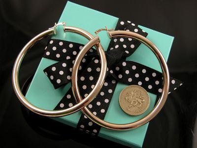 Click here to buy 18K Gold Filled VERY LARGE Smooth Hoop Earrings BIG 2.75.