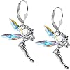 Silver Tone Aurora Cubic Zirconia Fairy Earrings