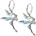 Silver Tone Aurora Cubic Zirconia Fairy Earrings