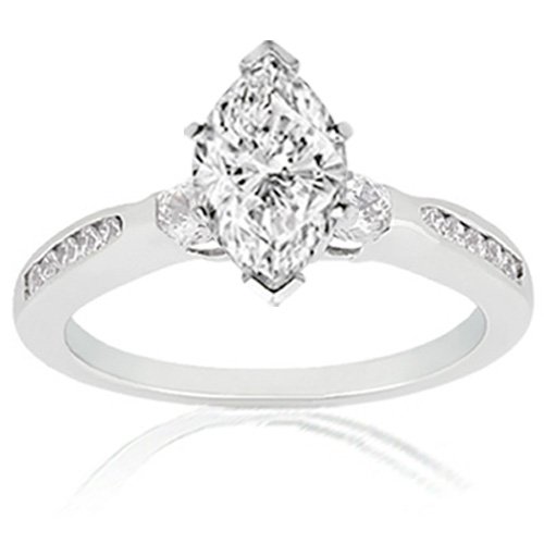  1.55 Marquise Cut Diamond Engagement Ring Channel Set CUT 